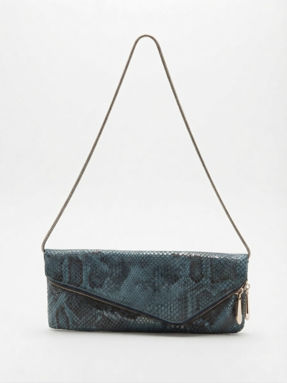 Henri Bendel Metallic Snakeskin Convertible Clutch / Shoulder Bag